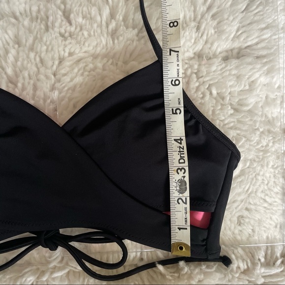 vs pink | black wrap swim top strappy tie-back size small - Picture 10 of 11